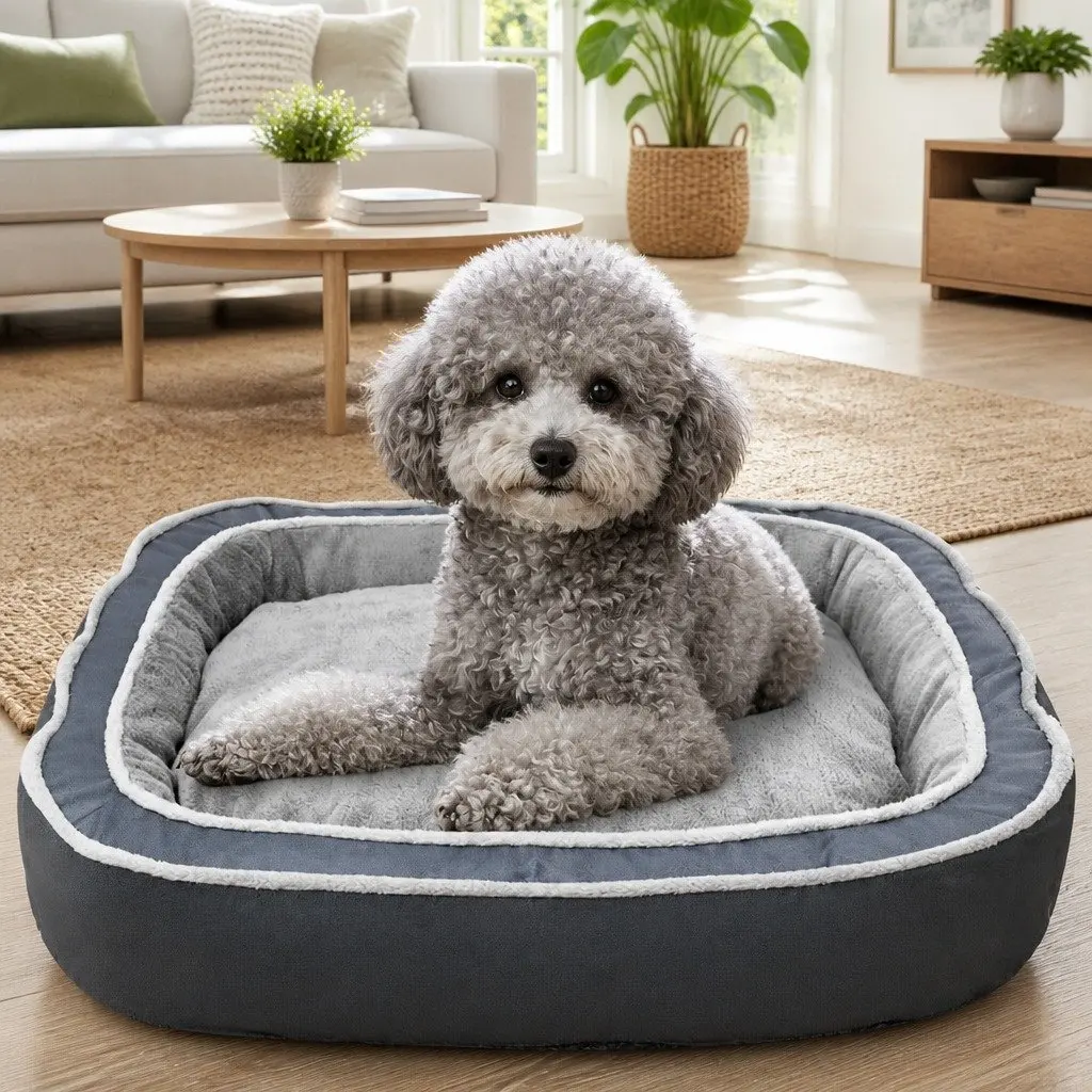 Blue Oval Pet Bed with Easy Maintenance