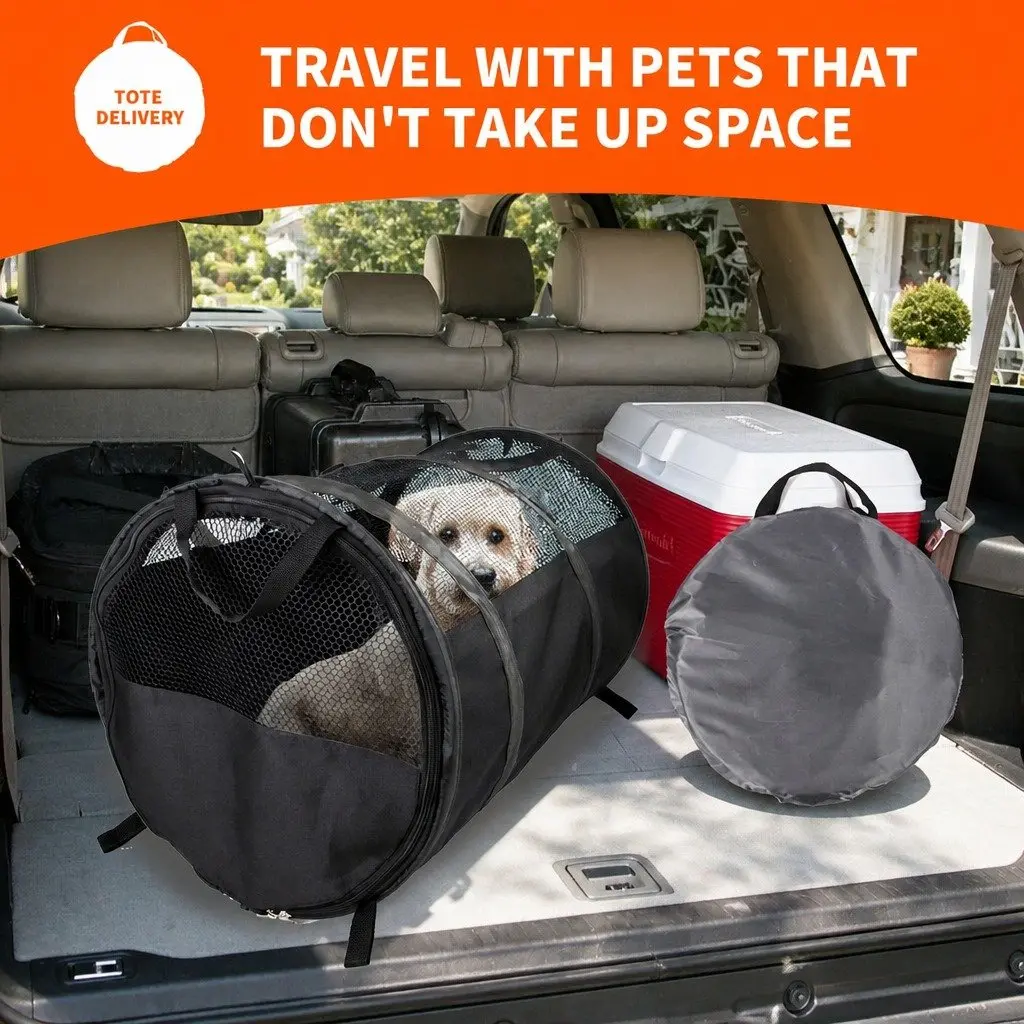 Portable Foldable Pet Carrier Travel Bag Cats Dogs Car Transport Kennel House