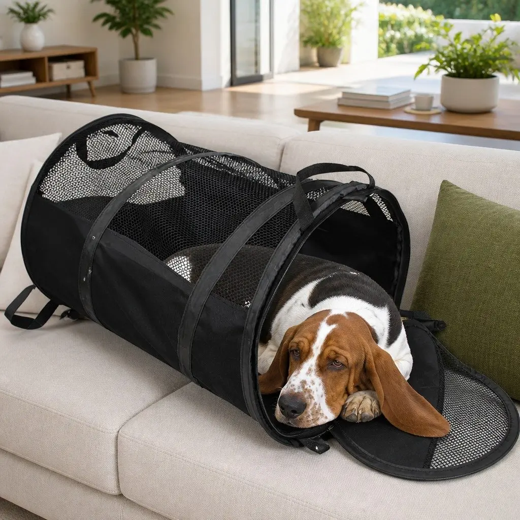 Pet Carrier Bag Portable Travel for Cats Dogs Black Shoulder Strap Lightweight