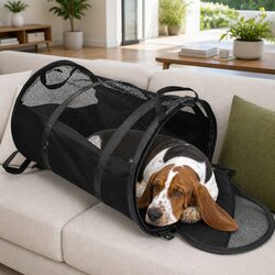 Friendly Black Pet Carrier Bag for Cat and Dog Travel