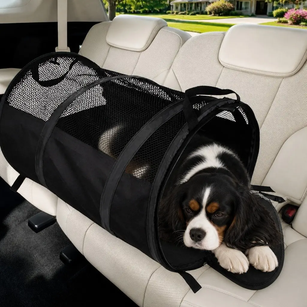 Pet Carrier Bag Portable Travel for Cats Dogs Black Shoulder Strap Lightweight