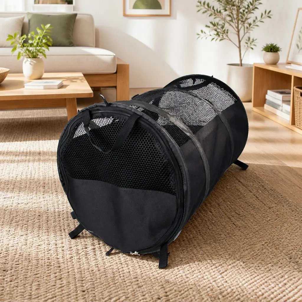 Pet Carrier Bag Portable Travel for Cats Dogs Black Shoulder Strap Lightweight
