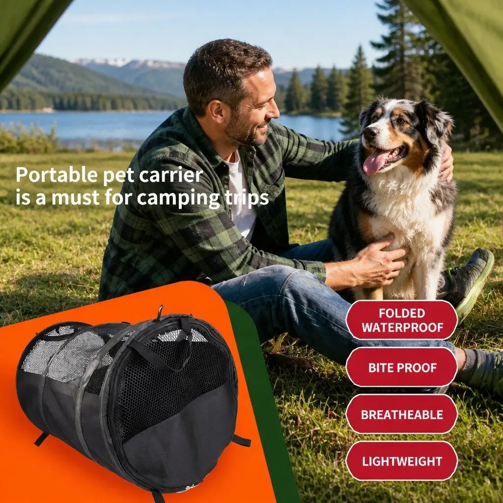 Pet Carrier Bag Portable Travel for Cats Dogs Black Shoulder Strap Lightweight