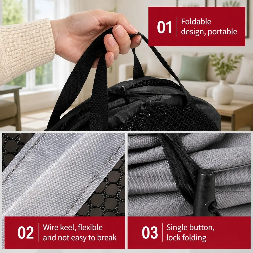 Foldable Pet Carrier Bag Grey 123x58x58cm Portable Travel Transport for Cats and Dogs
