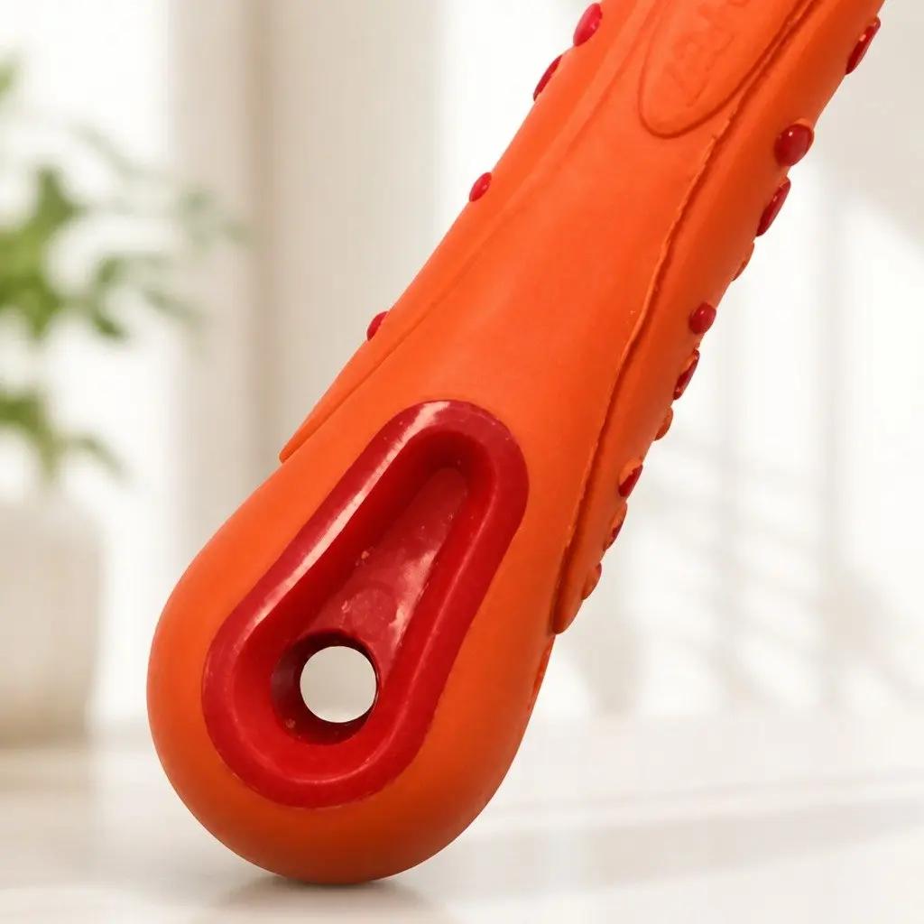 Three-Head Pet Toothbrush Orange Multi-Angle Oral Cleaning Tool