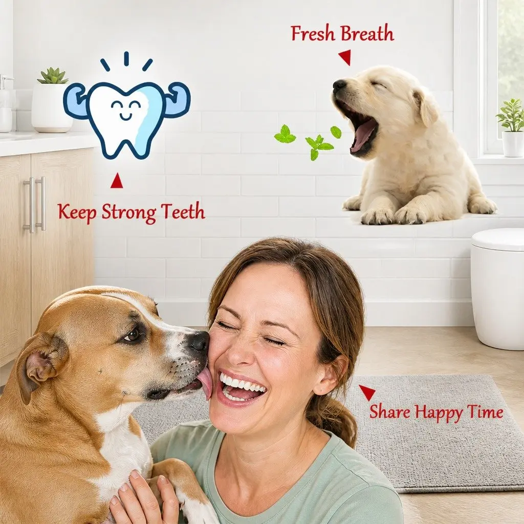 Three-Head Pet Toothbrush Purple 17cm Multi-Angle Teeth Cleaning Tool