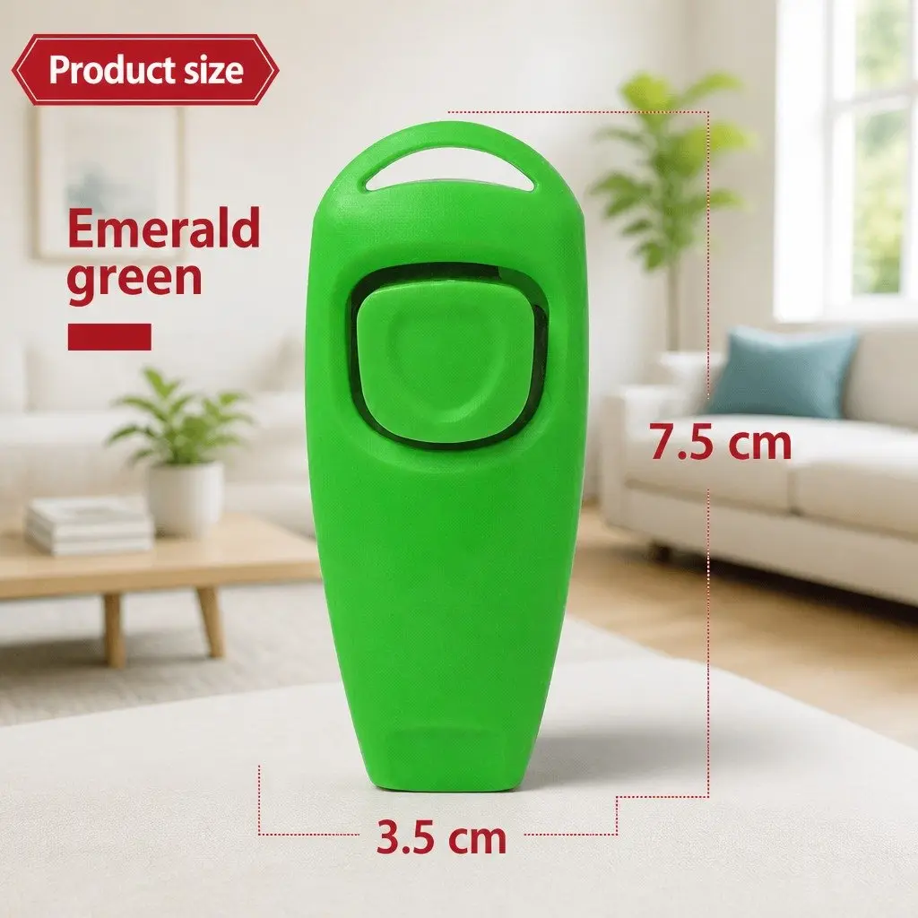 Dog Training Whistle Emerald Green 7.5cm Two-in-One Training Marker