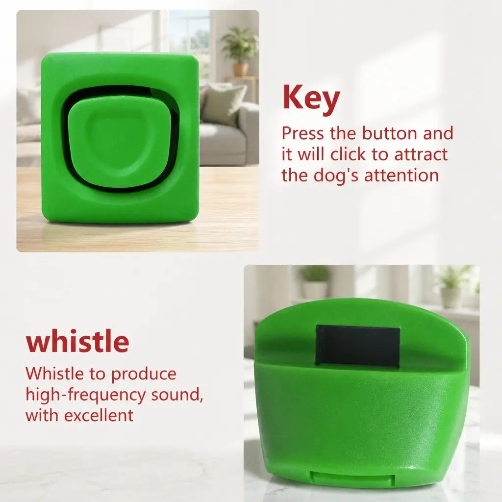Dog Training Whistle Emerald Green 7.5cm Two-in-One Training Marker