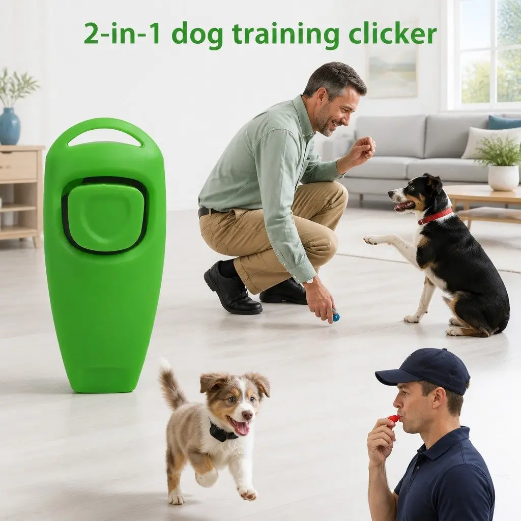 Dog Training Whistle Emerald Green 7.5cm Two-in-One Training Marker