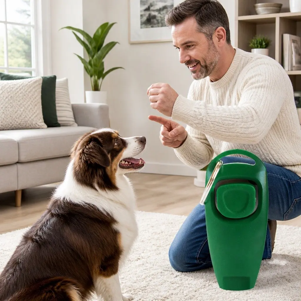 Ultrasonic Dog Training Whistle Clicker Obedience Pet Puppy Sound Tool Green