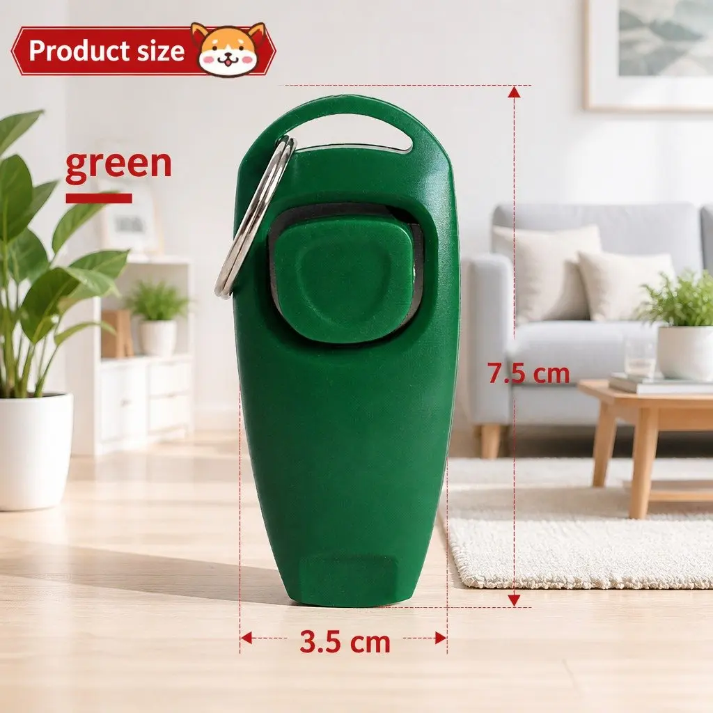 Ultrasonic Dog Training Whistle Clicker Obedience Pet Puppy Sound Tool Green