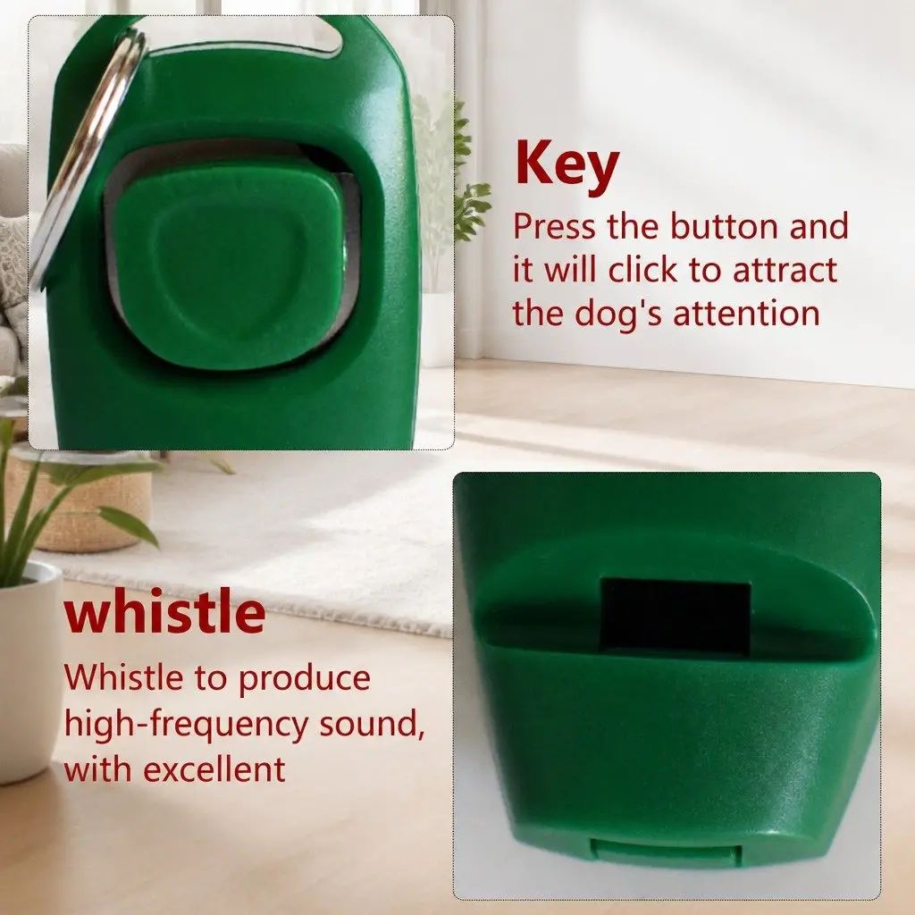 Ultrasonic Dog Training Whistle Clicker Obedience Pet Puppy Sound Tool Green