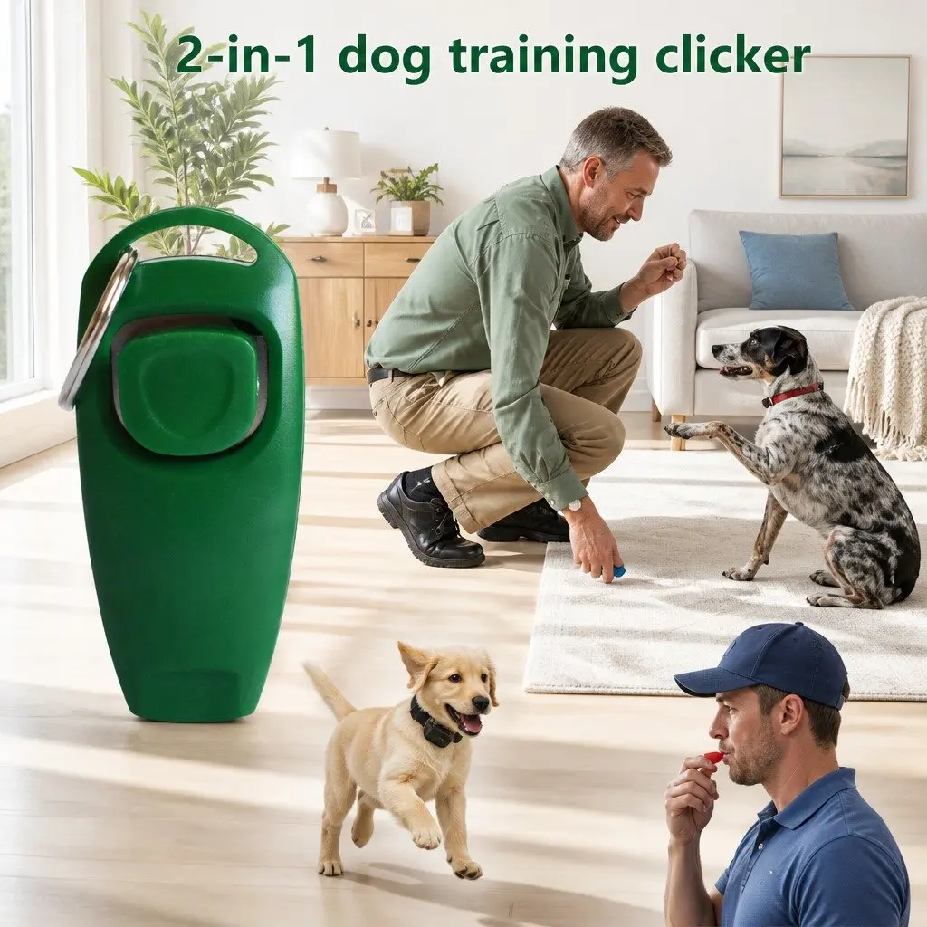 Ultrasonic Dog Training Whistle Clicker Obedience Pet Puppy Sound Tool Green