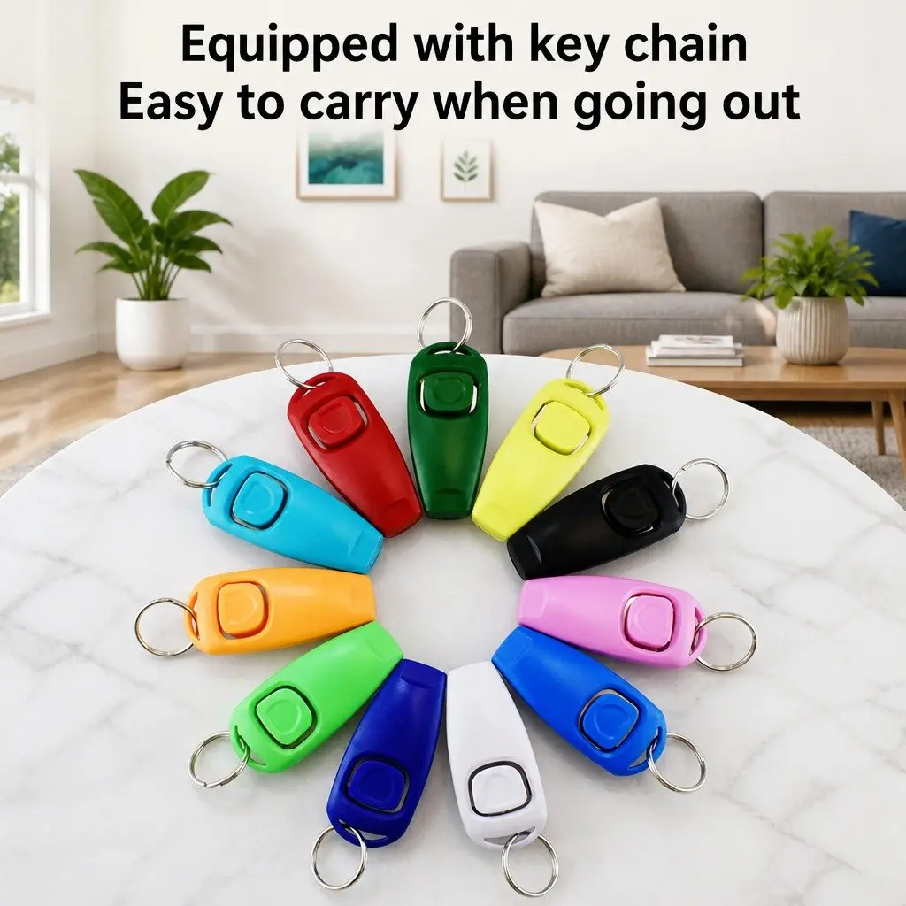 Dog Whistle Clicker 2 in 1 Pet Training Tool Cats Horses Reptiles Obedience