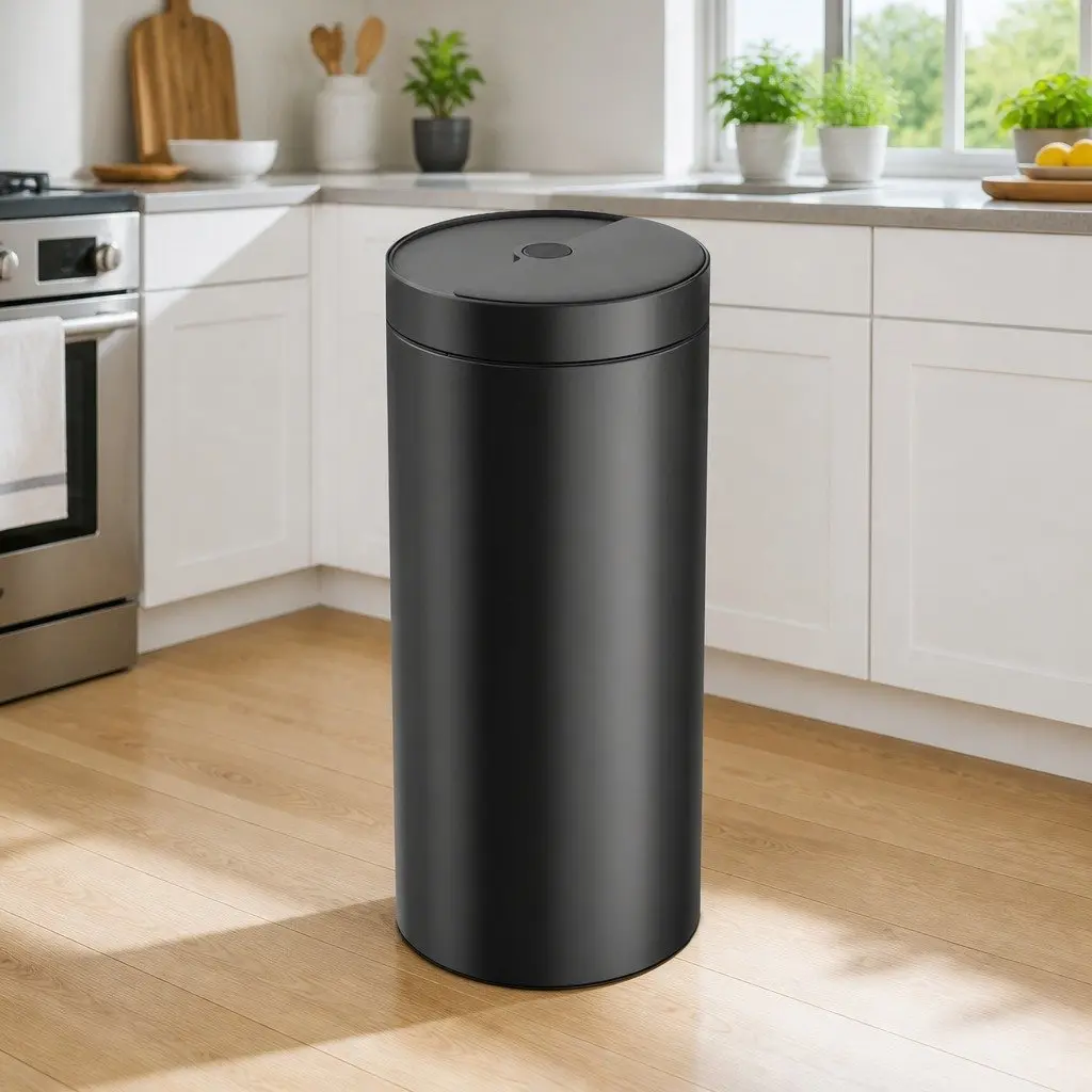 40L Automatic Sensor Trash Can Touch Free Kitchen Garbage Bin Circular Design
