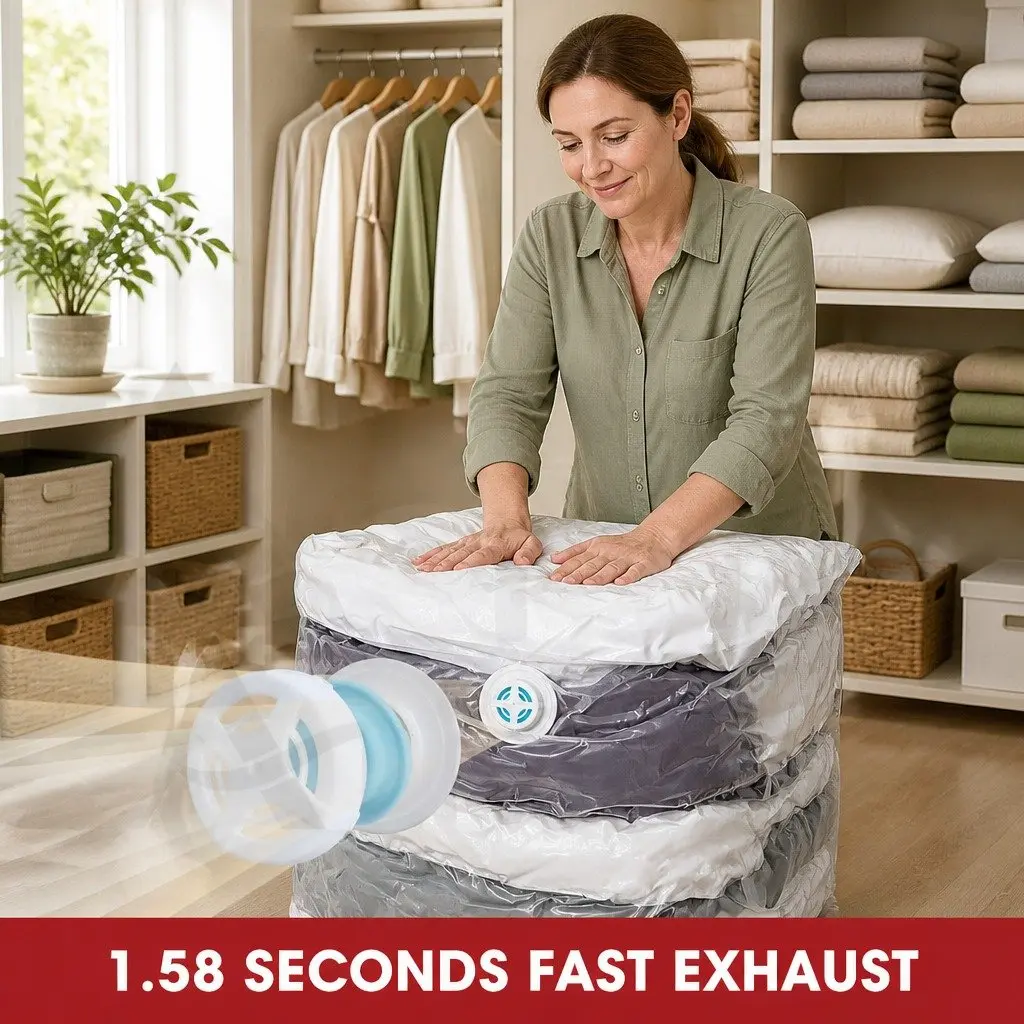 Vacuum Compression Storage Bag White XL Capacity Airtight Waterproof Seal