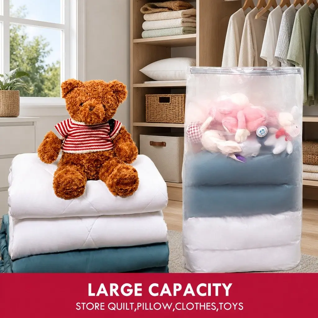Vacuum Compression Storage Bag White XL Capacity Airtight Waterproof Seal