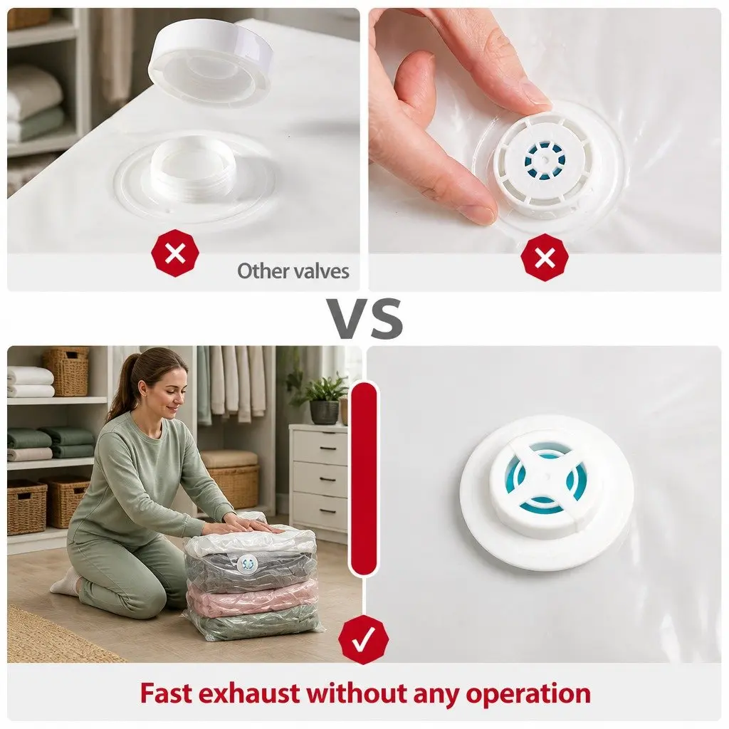 Vacuum Compression Storage Bag White XL Capacity Airtight Waterproof Seal