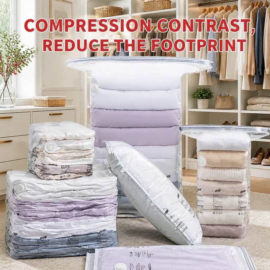 Vacuum Storage Bag White Large Compression Household Clothing