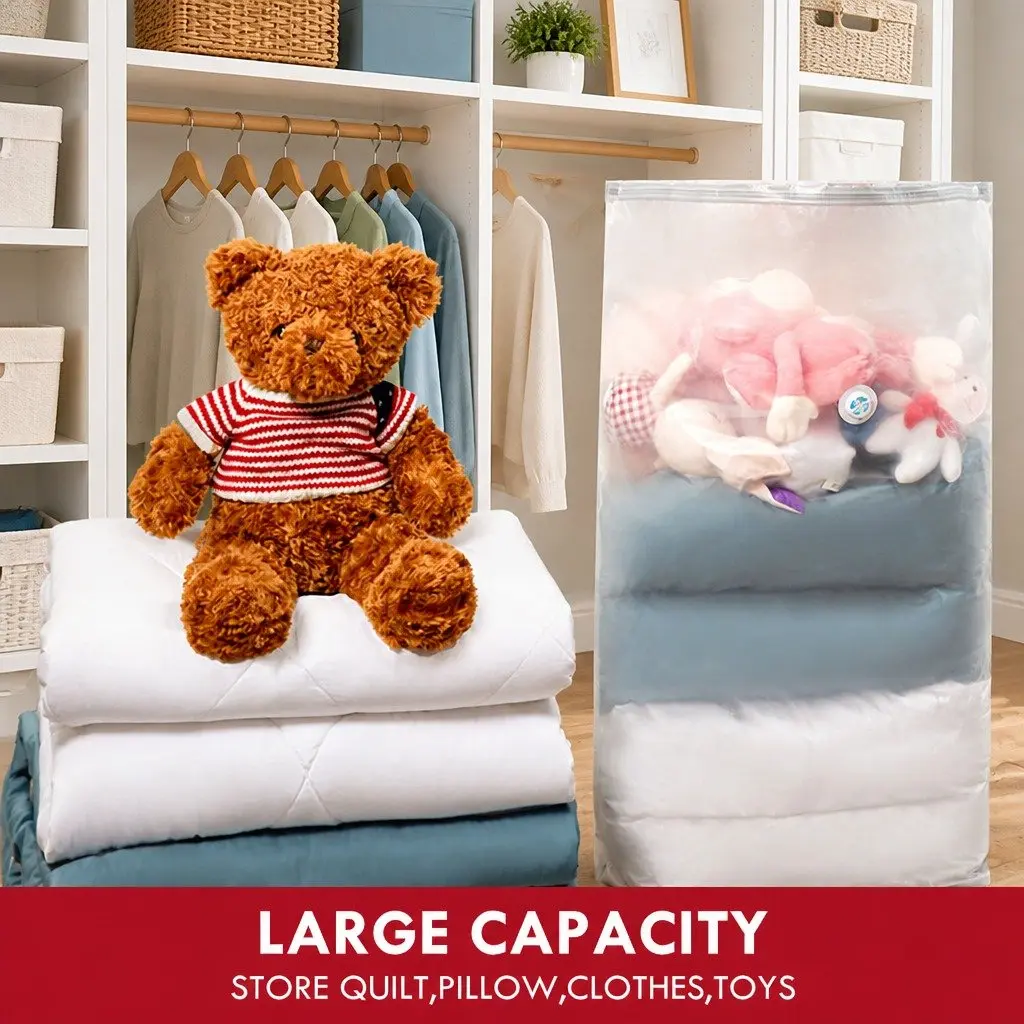 Vacuum Compression Storage Bag White S Size Airtight Waterproof Seal