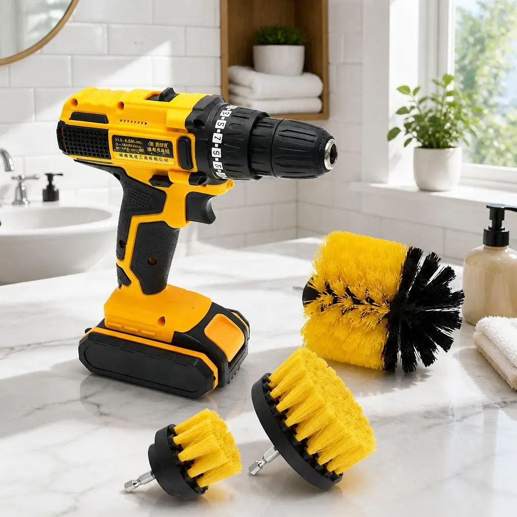 Electric Drill Cleaning Brush Head Set Three-Piece White Black Blue Yellow Red Green 2 3.5 4 Inch Medium Stiffness Nylon Bristles