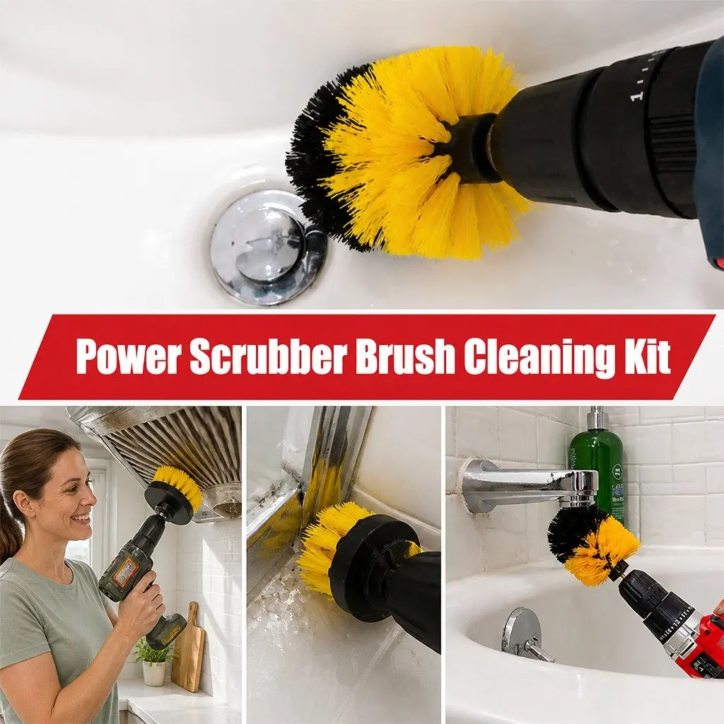 Electric Drill Cleaning Brush Head Set Three-Piece White Black Blue Yellow Red Green 2 3.5 4 Inch Medium Stiffness Nylon Bristles