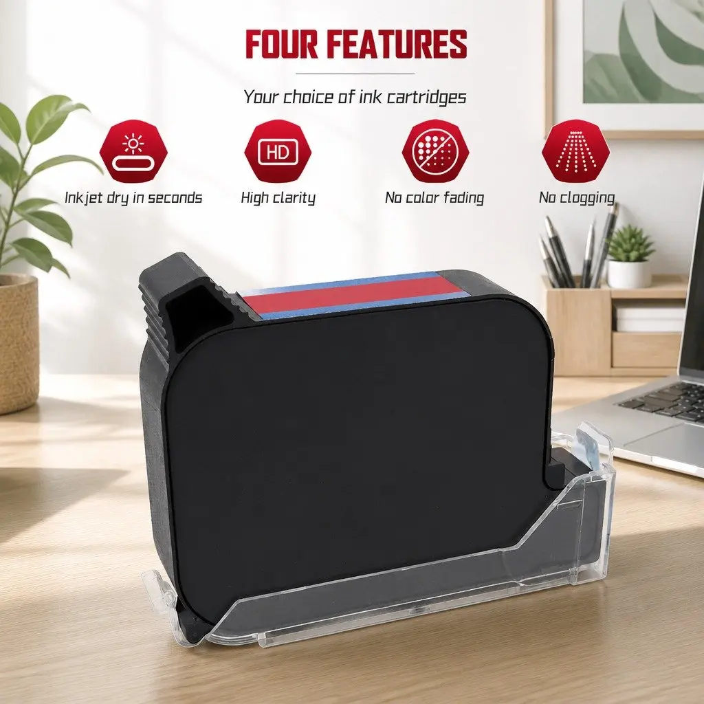Black Fast Dry Ink Cartridge High Definition Nozzle 600DPI Printing Supplies