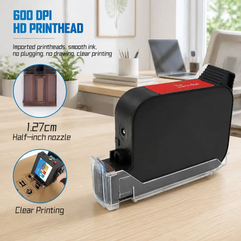 Black Fast Dry Ink Cartridge High Definition Nozzle 600DPI Printing Supplies