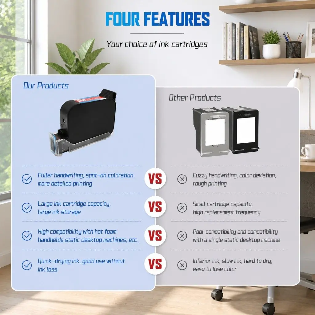 Inkjet Printer Cartridge Black 25.4mm Quick Drying High Definition 300DPI