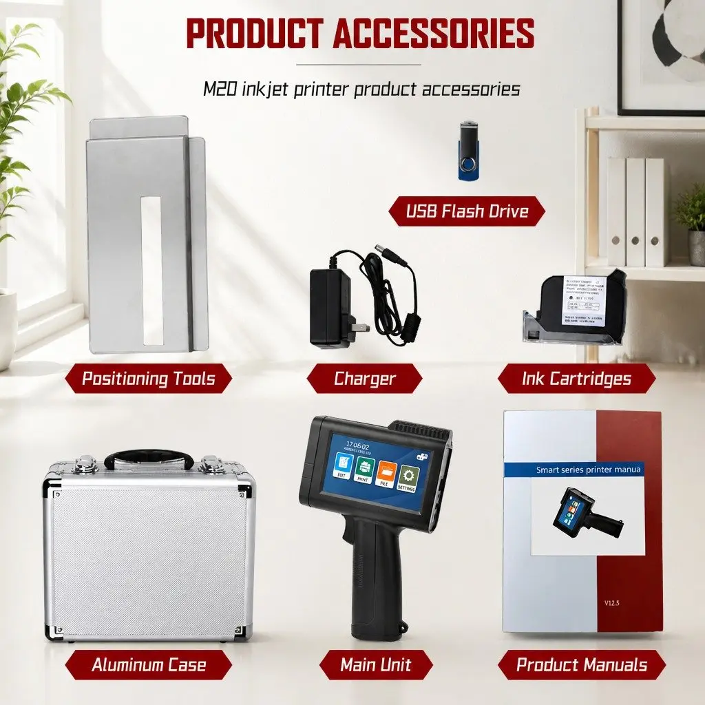 Inkjet Printer Portable Handheld Large Font 600DPI Bluetooth 4.3 Inch Touch Screen