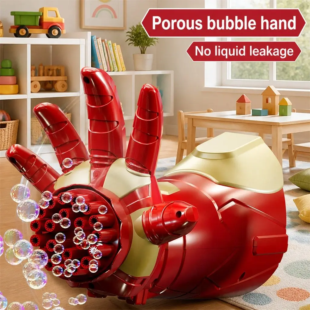 Bubble Toy Pink Automatic Bubble Gun for Kids with Luminous Soft Light Effects