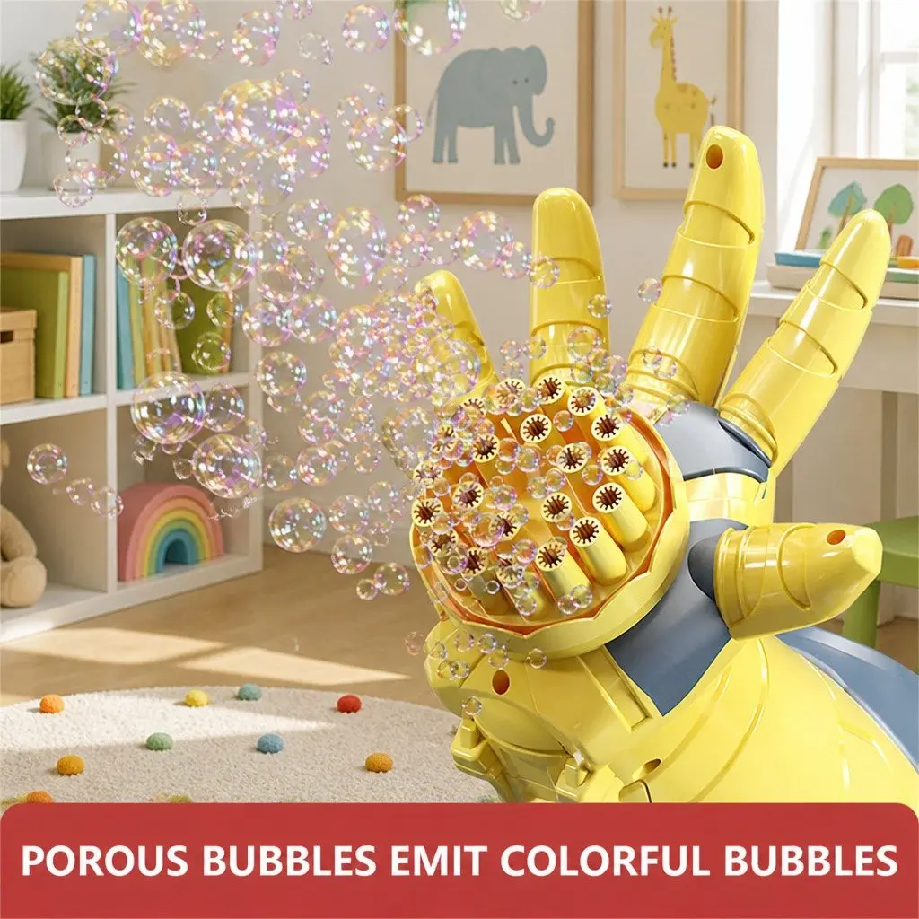 Automatic Bubble Gun Electric Toy Kids Luminous No Leak Porous Design
