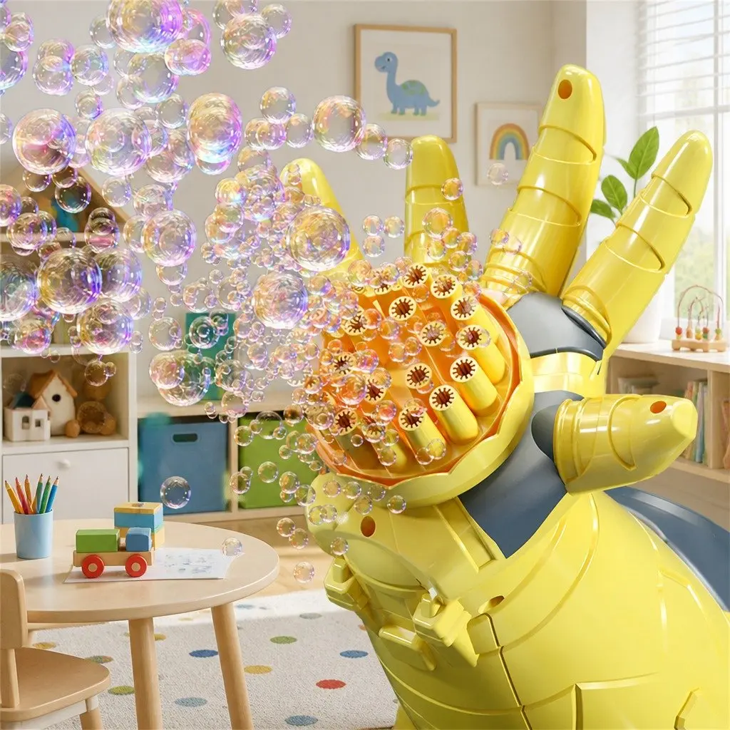 Automatic Bubble Gun Electric Toy Kids Luminous No Leak Porous Design