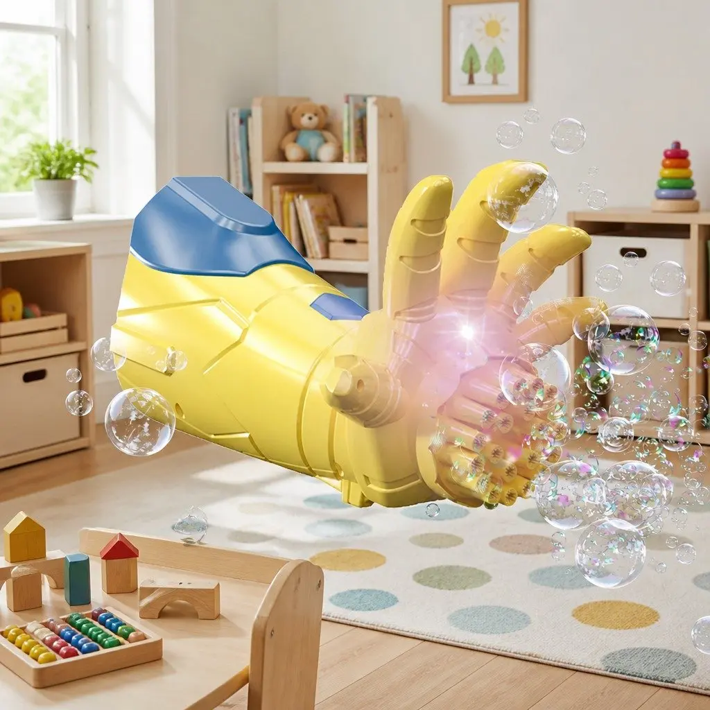 Automatic Bubble Gun Electric Toy Kids Luminous No Leak Porous Design