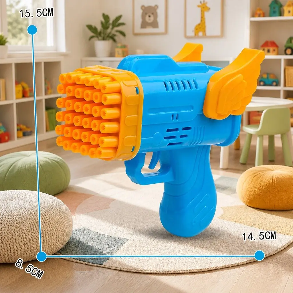 42 Hole Bubble Blowing Gun Toy Automatic Launcher Angel Wing Design