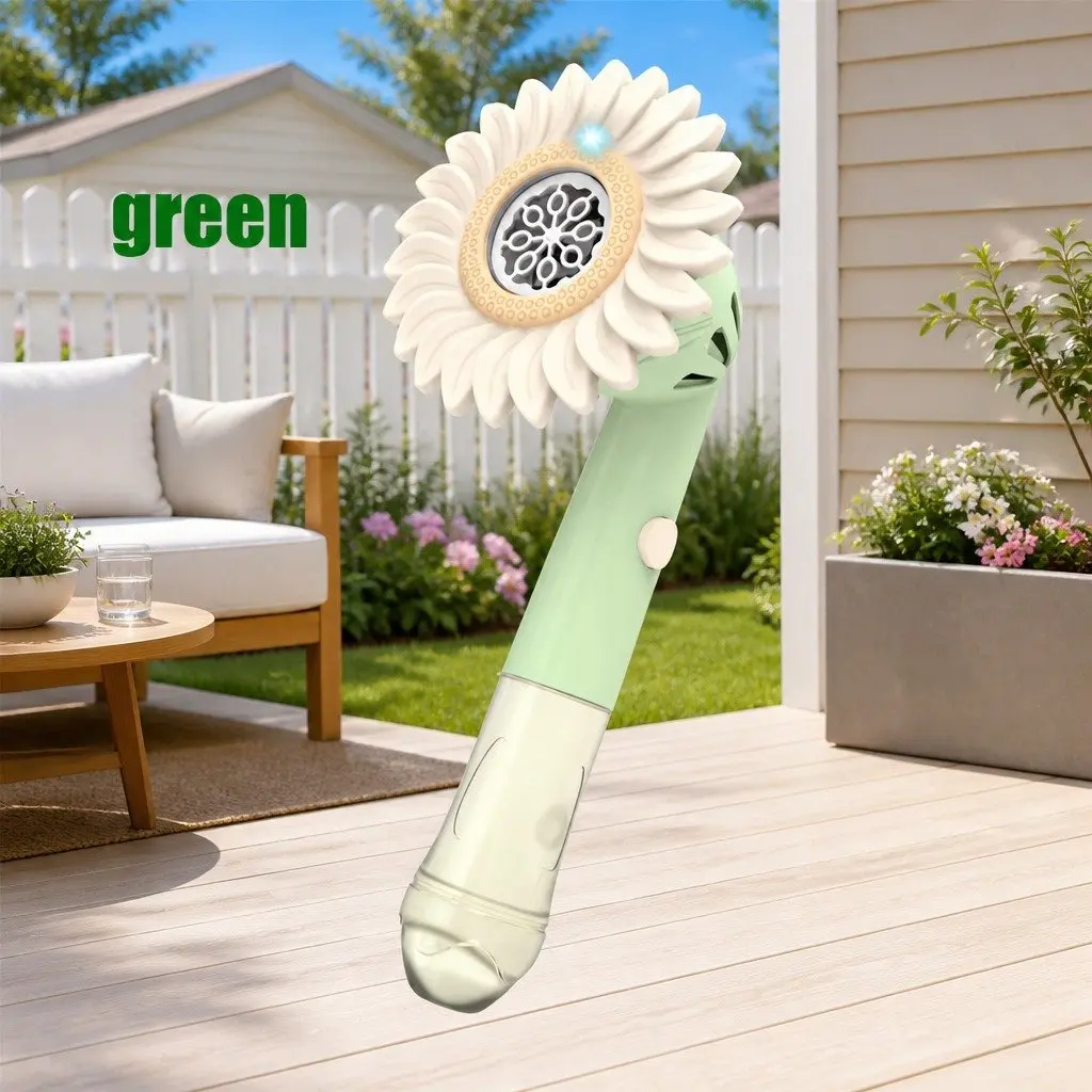Handheld Bubble Machine Green Outdoor Fun Automatic Blower for Kids