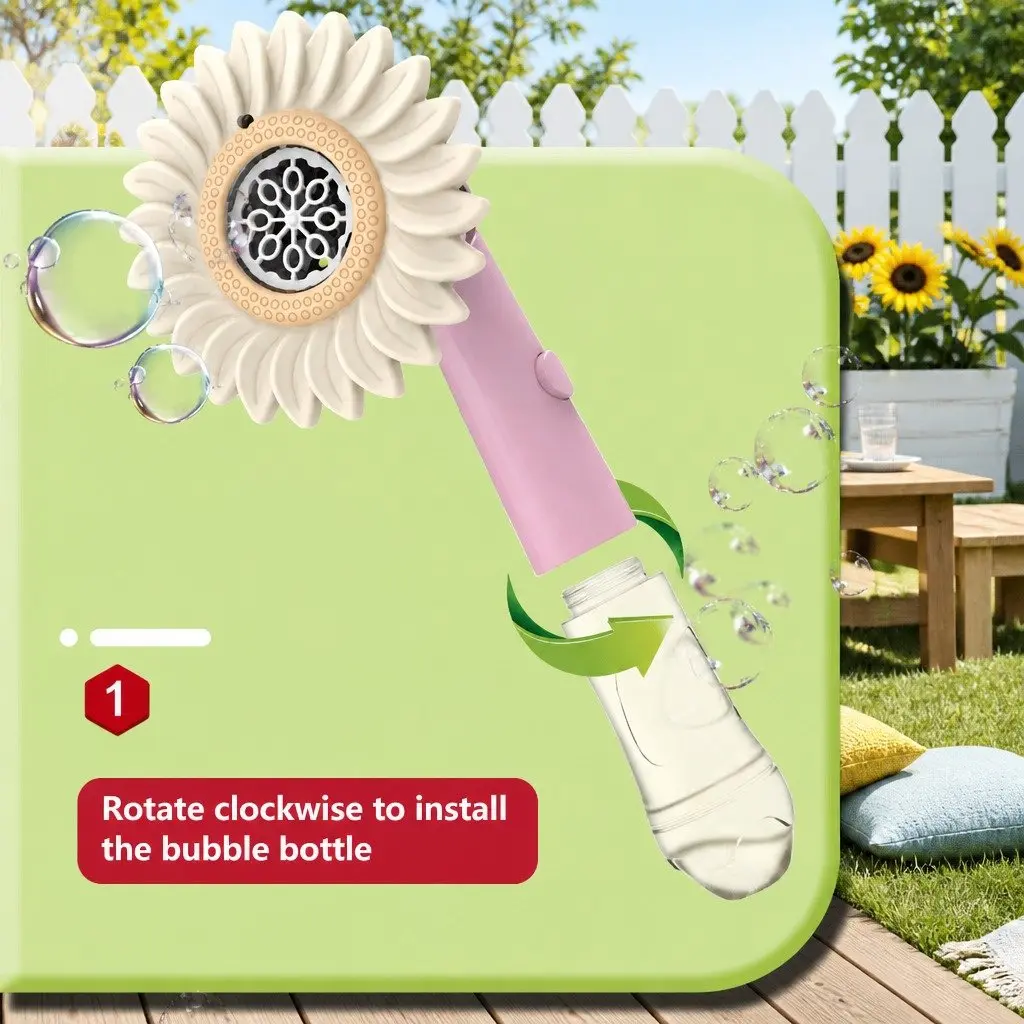 Handheld Bubble Machine Green Outdoor Fun Automatic Blower for Kids