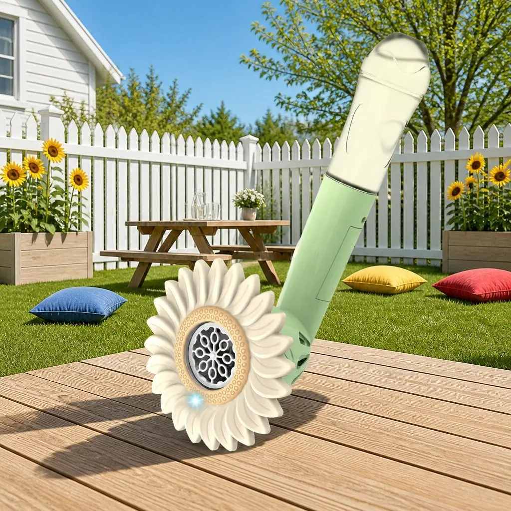 Handheld Bubble Machine Green Outdoor Fun Automatic Blower for Kids