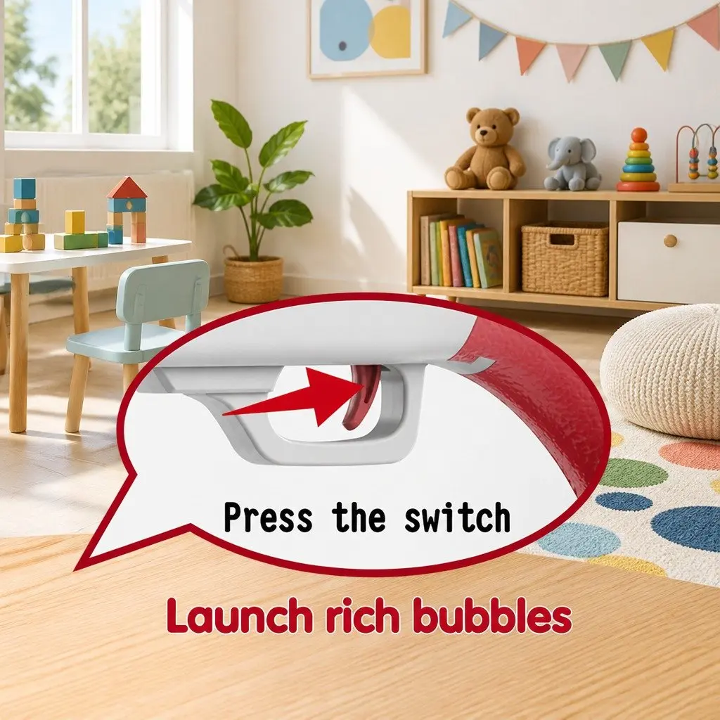 Bubble Toy Pink and Blue Hand-Held Electric 10-Hole Automatic Bubble Machine