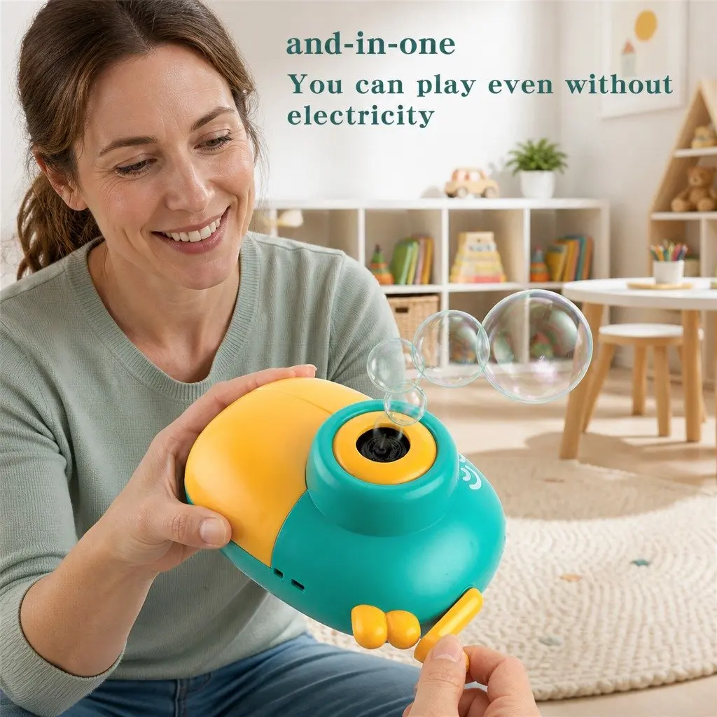Electric Bubble Machine Rechargeable Hand-held Automatic Soap Water Toy for Kids