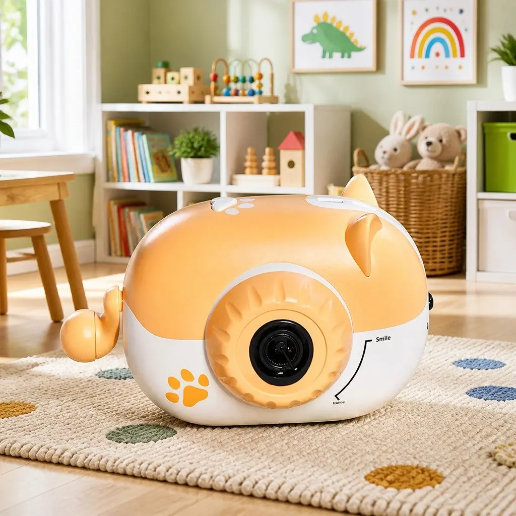 Electric Bubble Machine Rechargeable Hand-held Automatic Soap Water Toy for Kids