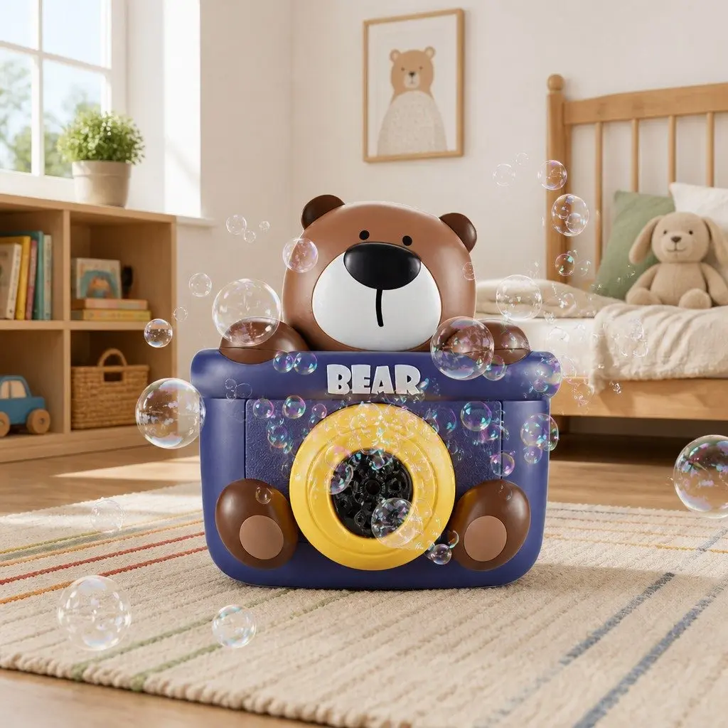 Electric Bubble Machine Hand-held Automatic Soap Blower Toy for Kids Lightweight Safe ABS 16.3cm X 15.3cm X 9.3cm