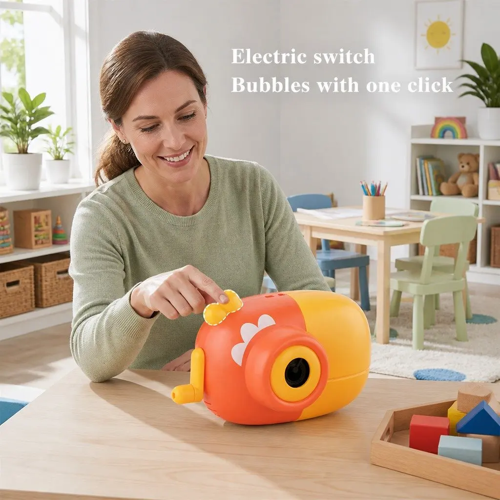 Bubble Machine Handheld Toy Blue Lightweight Automatic Bubble Blower