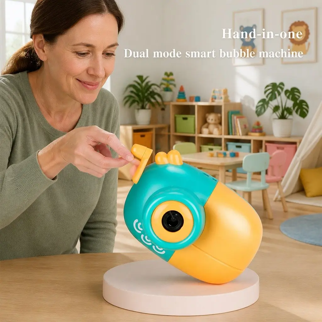 Bubble Machine Handheld Toy Blue Lightweight Automatic Bubble Blower
