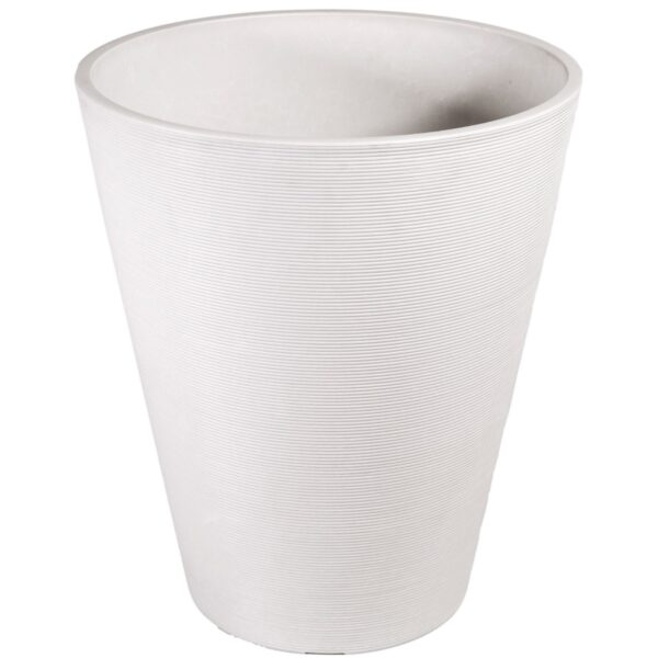 Fanno-Decorative Textured Round White Planter 47cm Weather-Resistant Modern Design