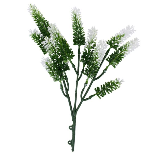 Fanno-Artificial Small White Lavender Stem UV Resistant 26cm Realistic Floral Decor