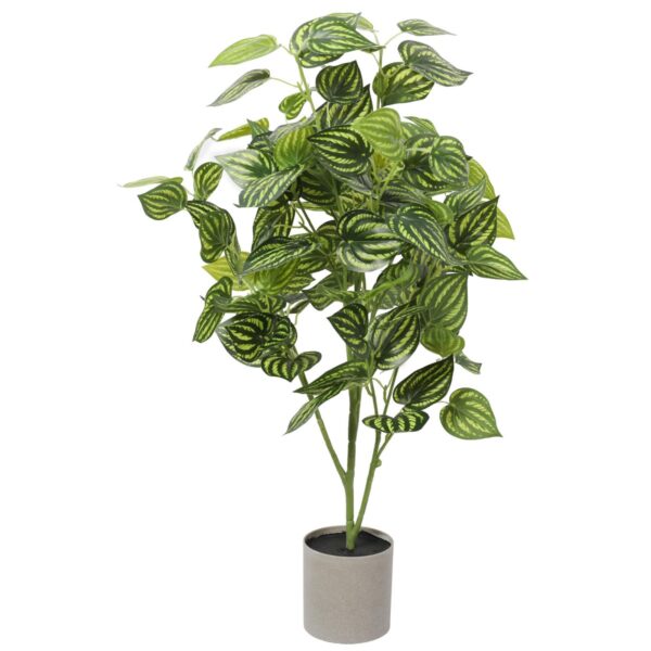 Fanno-Faux Philodendron Plant 70cm Realistic Indoor Decoration with Geometric Pot