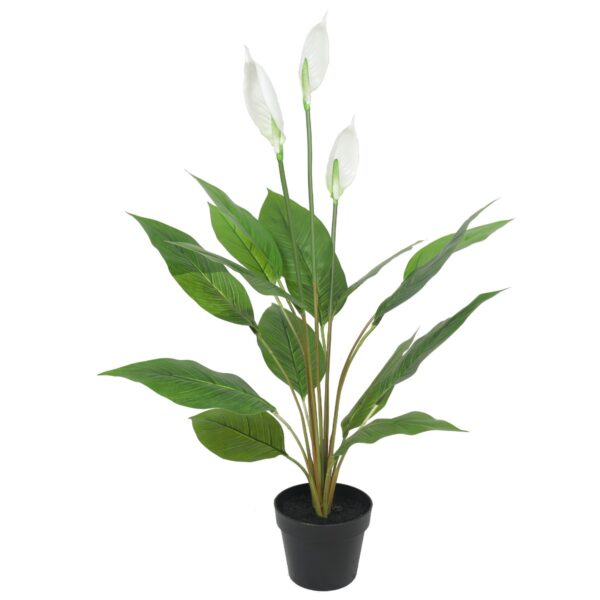 Fanno-Artificial Flowering Peace Lily Plant 95cm Indoor Faux Potted No Maintenance