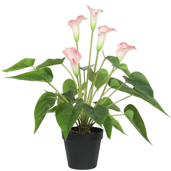 Fanno-Artificial Peace Lily Plant with Pink Flowers for Home or Office Decor 50cm