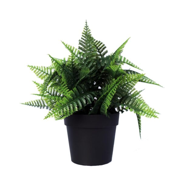 Fanno-Small Potted Boston Fern Plant UV Resistant Indoor Outdoor Faux Plant 20cm